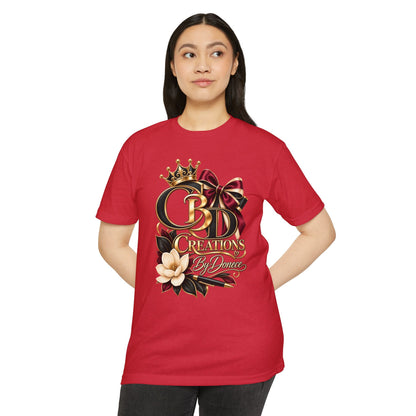 Graphic T-Shirt — "CBD Creations By Dawna" Gold Crown Floral Design