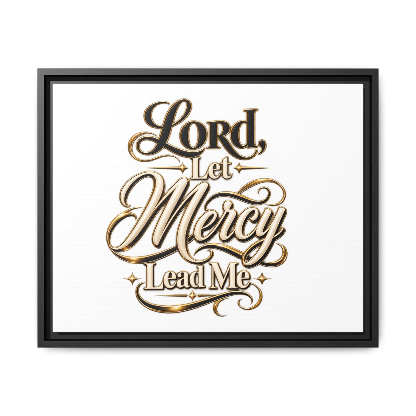 Framed Canvas Wall Art – "Lord, Let Mercy Lead Me" Inspirational Scripture Print