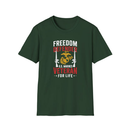 Freedom Defender U.S. Marines Veteran  For Life T-Shirt