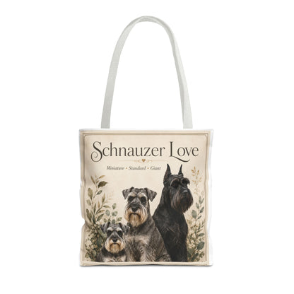 Schnauzer Love Tote Bag — Illustrated Dog Portraits, Miniature Standard Giant