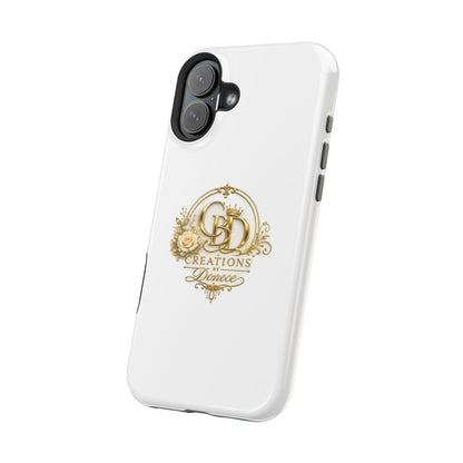 Magnetic Impact-Resistant Phone Case — Gold Floral Crest Logo