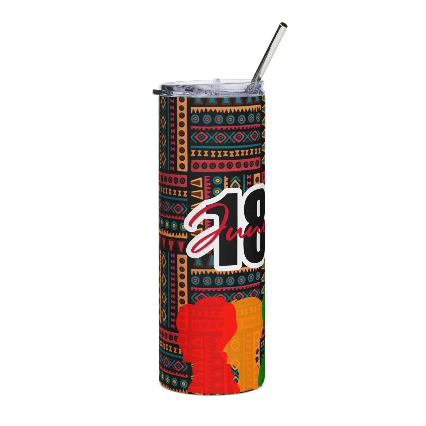20oz Stainless Steel Tumbler — 1960s Juneteenth Retro Afrocentric Design