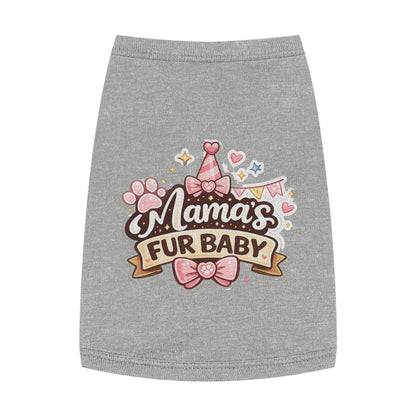 Mama's Fur Baby Pet Tank Top — Cute Paw & Bow Dog Shirt