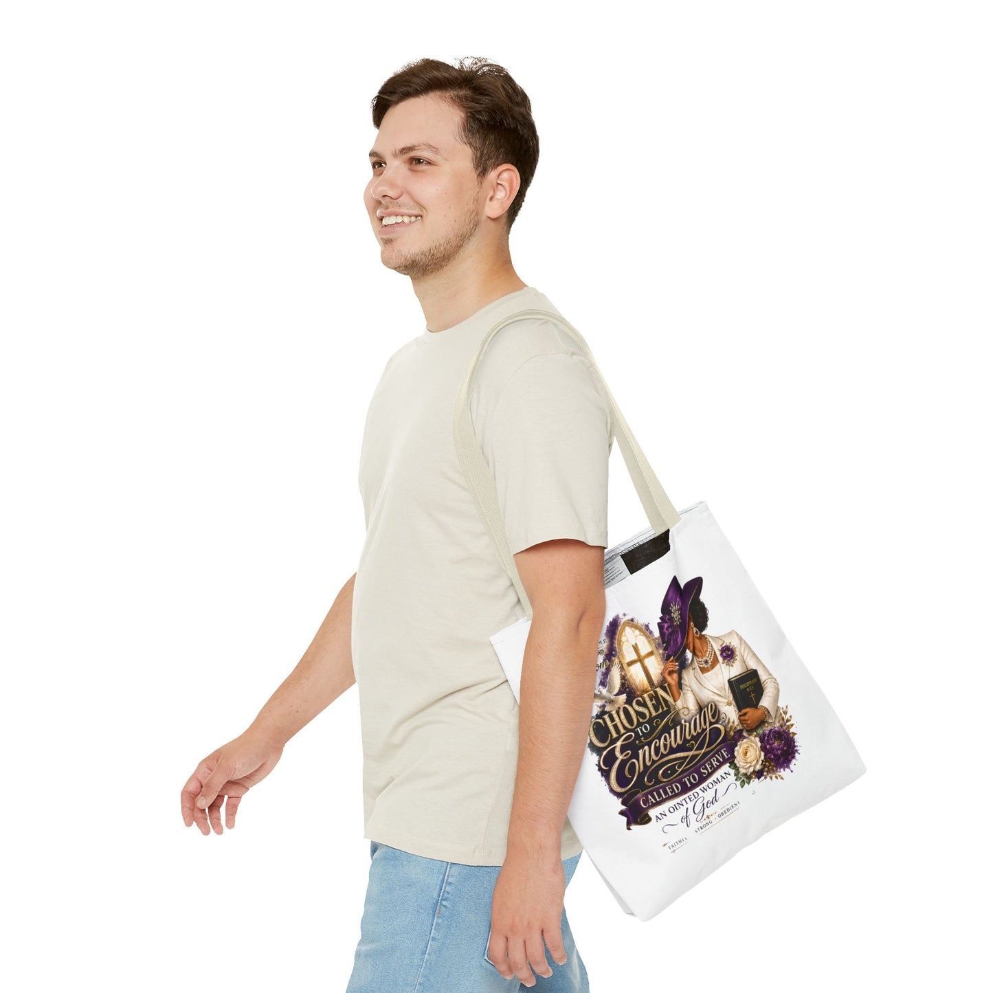 Christian Encourager Tote Bag — "Chosen to Encourage" Design