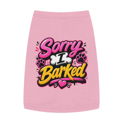 Dog Tank Top — “Sorry I Barked” Cute Paw Print Pet Shirt