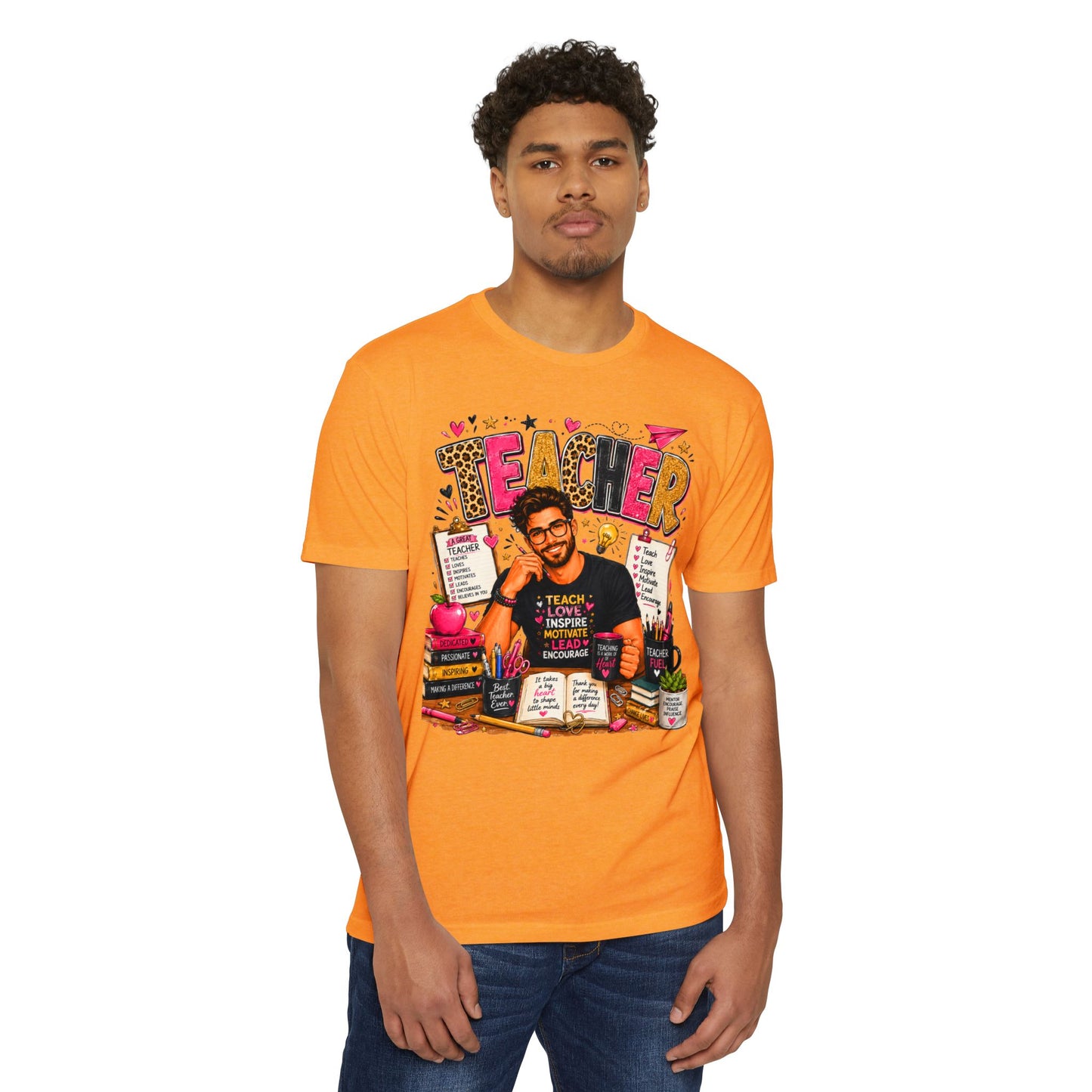 Teacher Appreciation T-Shirt — "Teach Love Inspire" Colorful Teacher Graphic Tee
