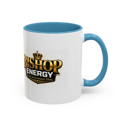 Bishop Energy Coffee Mug — Gold Crown Logo Accent Ceramic Mug (11/15oz)