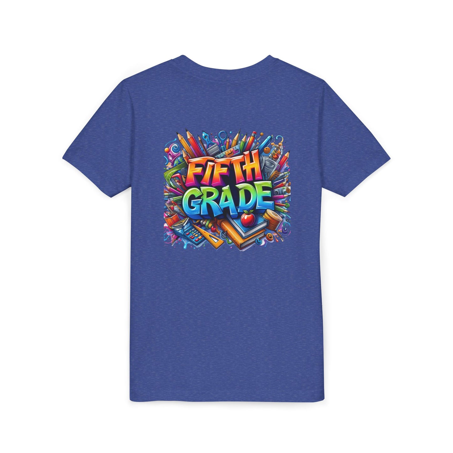 Fifth Grade Kid's Tee - Colorful School Supplies Back to School T-Shirt