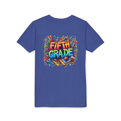 Fifth Grade Kid's Tee - Colorful School Supplies Back to School T-Shirt