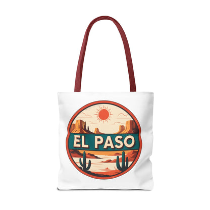 El Paso Desert Sunset Tote Bag — Vintage Southwestern Travel Canvas Tote