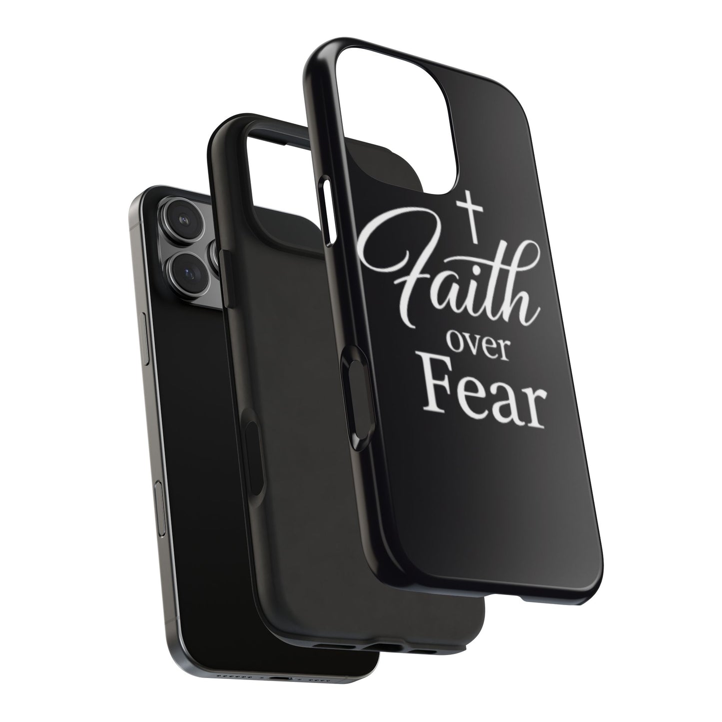 Faith Over Fear Tough Phone Case — Inspirational Christian Cross Phone Cover