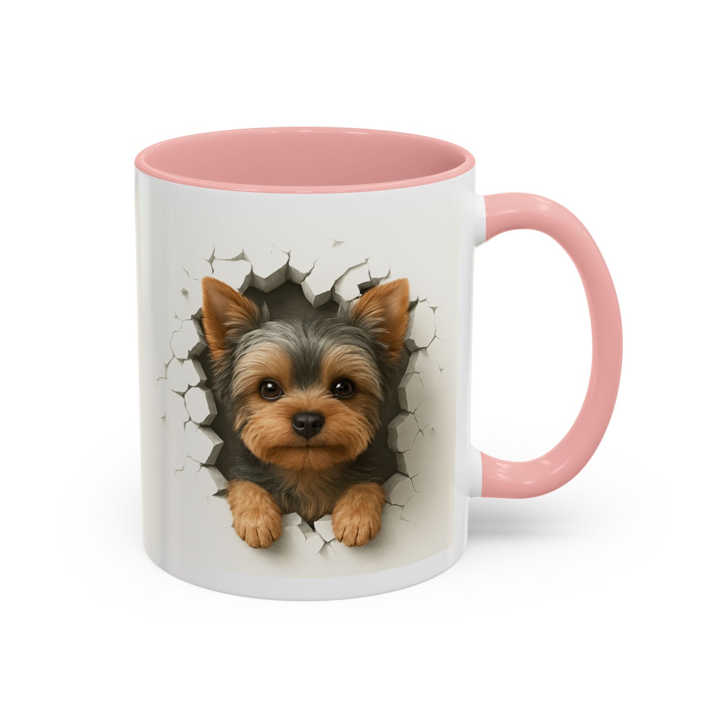 Yorkshire Terrier Peekaboo Coffee Mug – Cute Yorkie Dog Accent Mug (11/15oz)