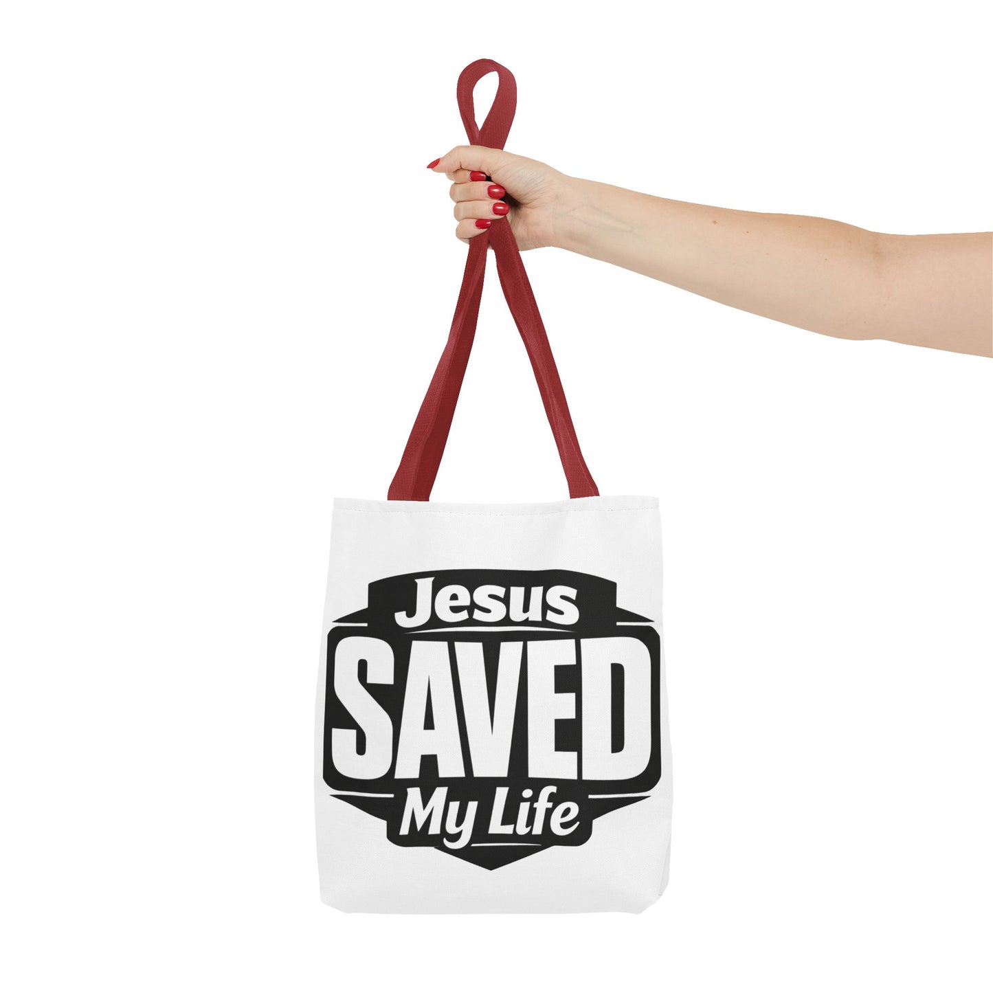 Jesus Saved My Life Tote Bag — Christian Faith Inspirational Carryall