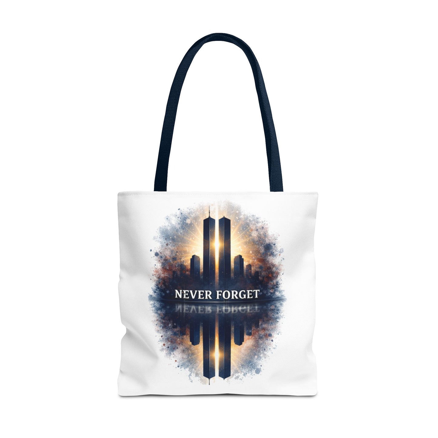 Never Forget Memorial Tote Bag — 9/11 Tribute Skyline All-Over Print