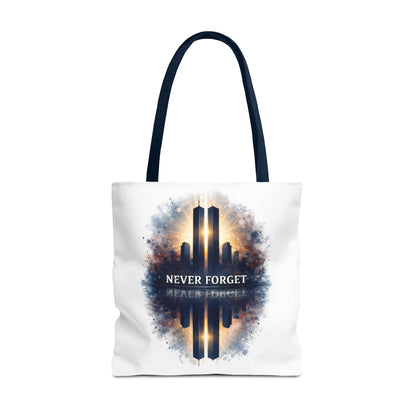 Never Forget Memorial Tote Bag — 9/11 Tribute Skyline All-Over Print
