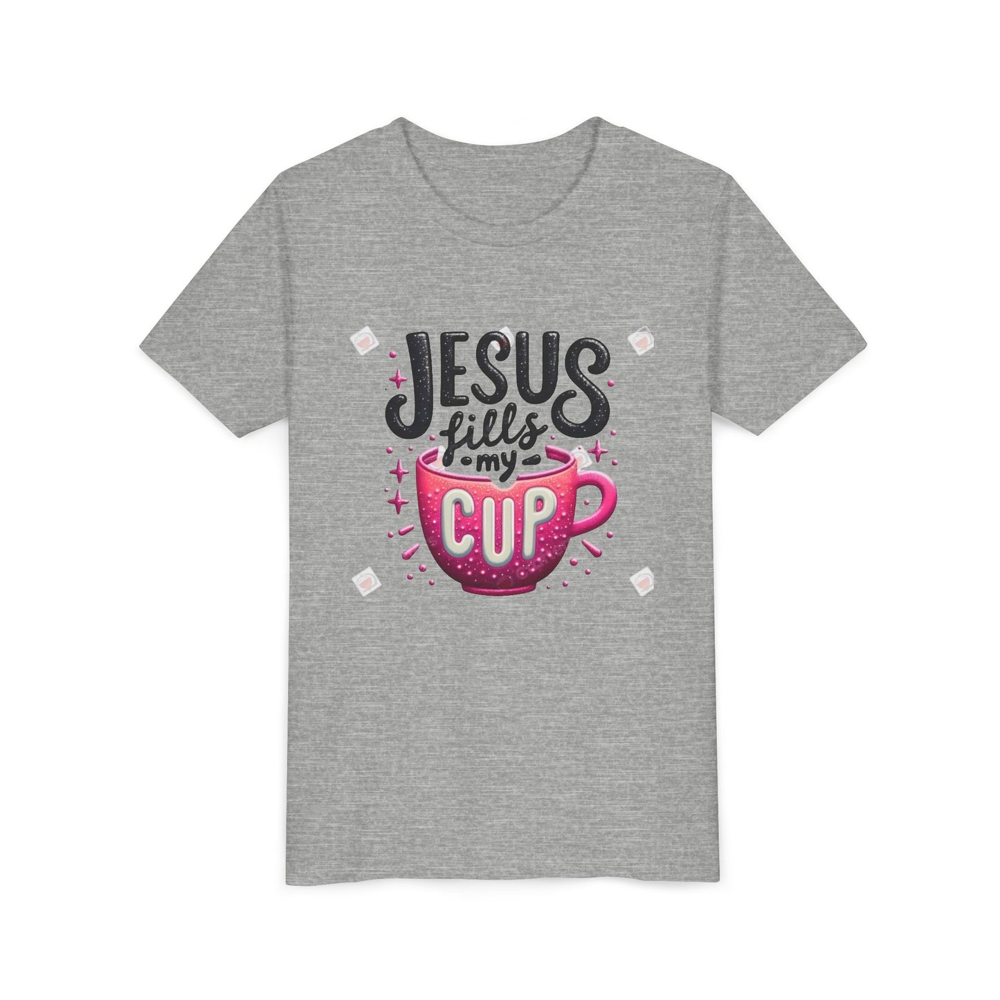 Jesus Fills My Cup Youth Tee — Christian Faith Kids Shirt