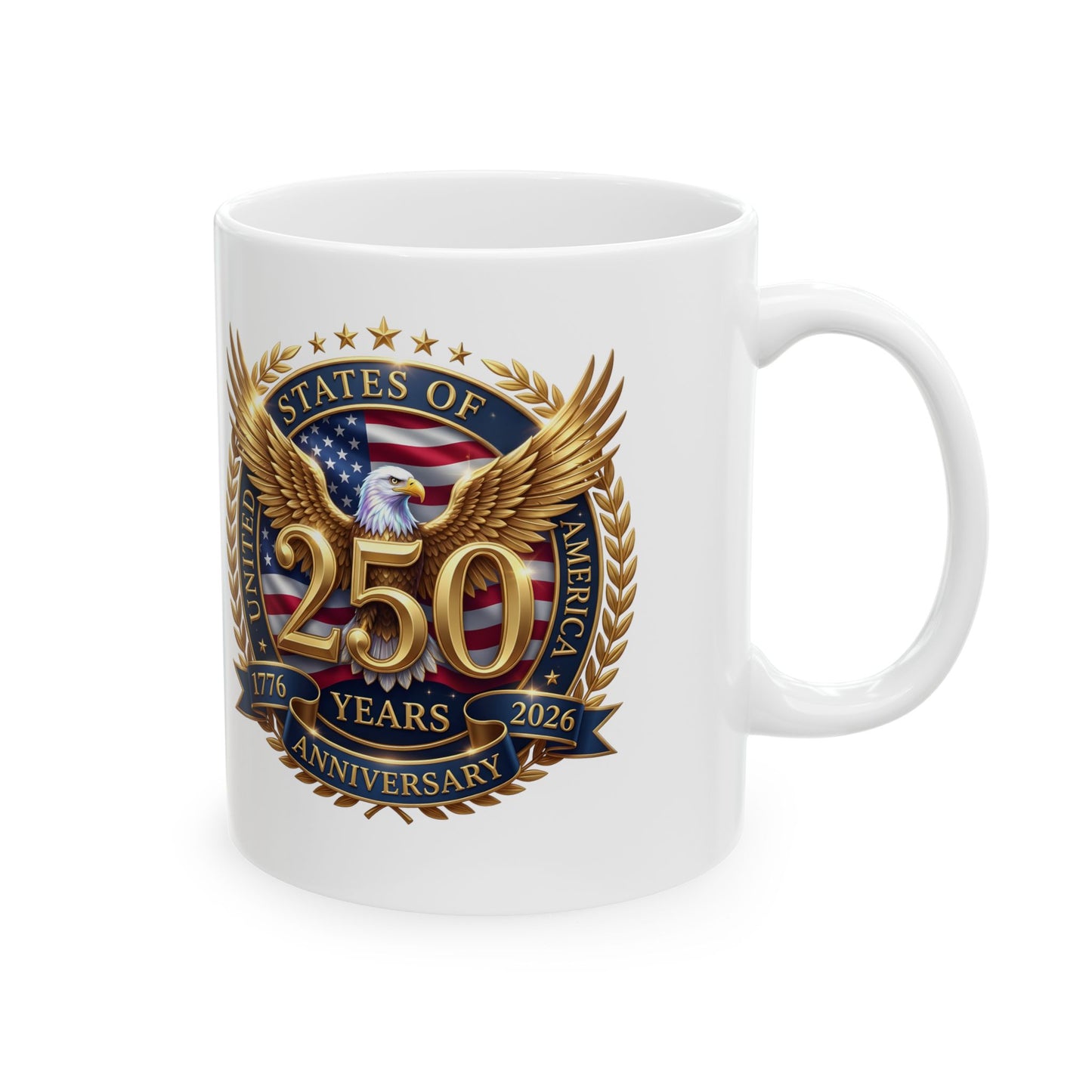 Veteran 20th Anniversary Emblem Ceramic Mug — Patriotic Military Coffee Cup (11oz/15oz)