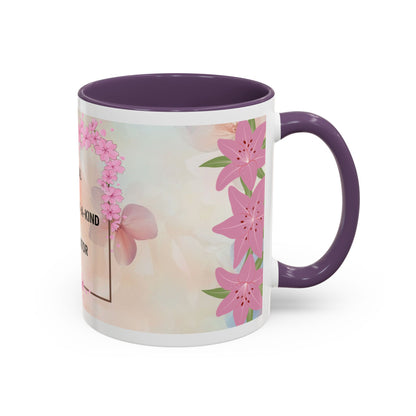 Mom Acronym Coffee Mug — "MOM: Magical • One-of-a-Kind • Motivator" Floral Accent