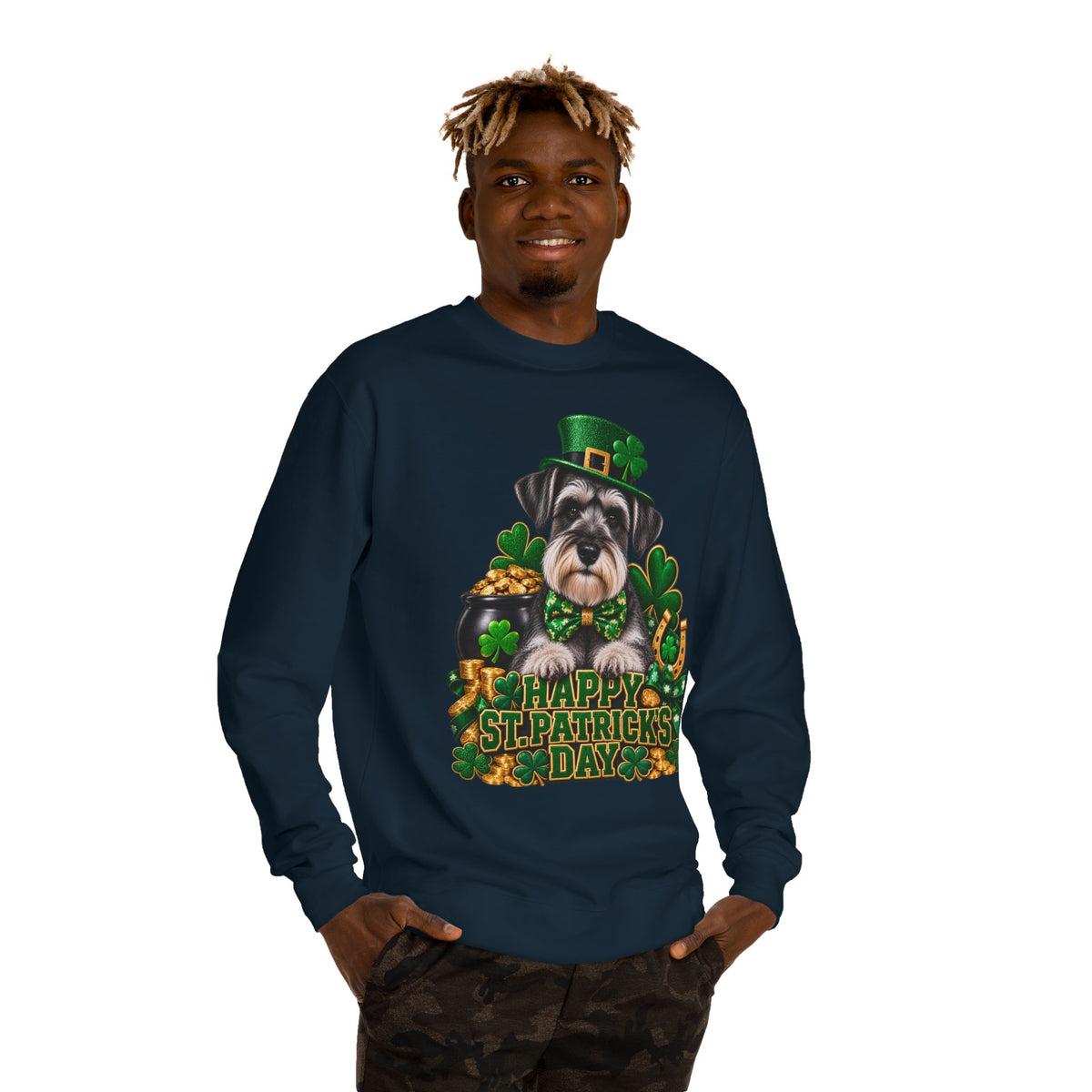 St. Patrick’s Day Schnauzer Sweatshirt — Happy St. Patrick’s Day Graphic