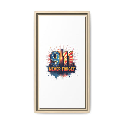 Framed Canvas Wall Art — “9·11 Never Forget” Memorial Print