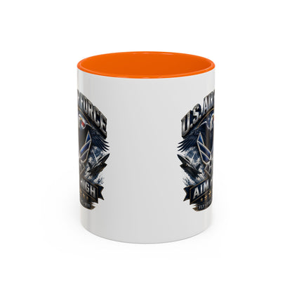 U.S. Air Force Accent Coffee Mug — Aim High Eagle Design (11/15 oz)