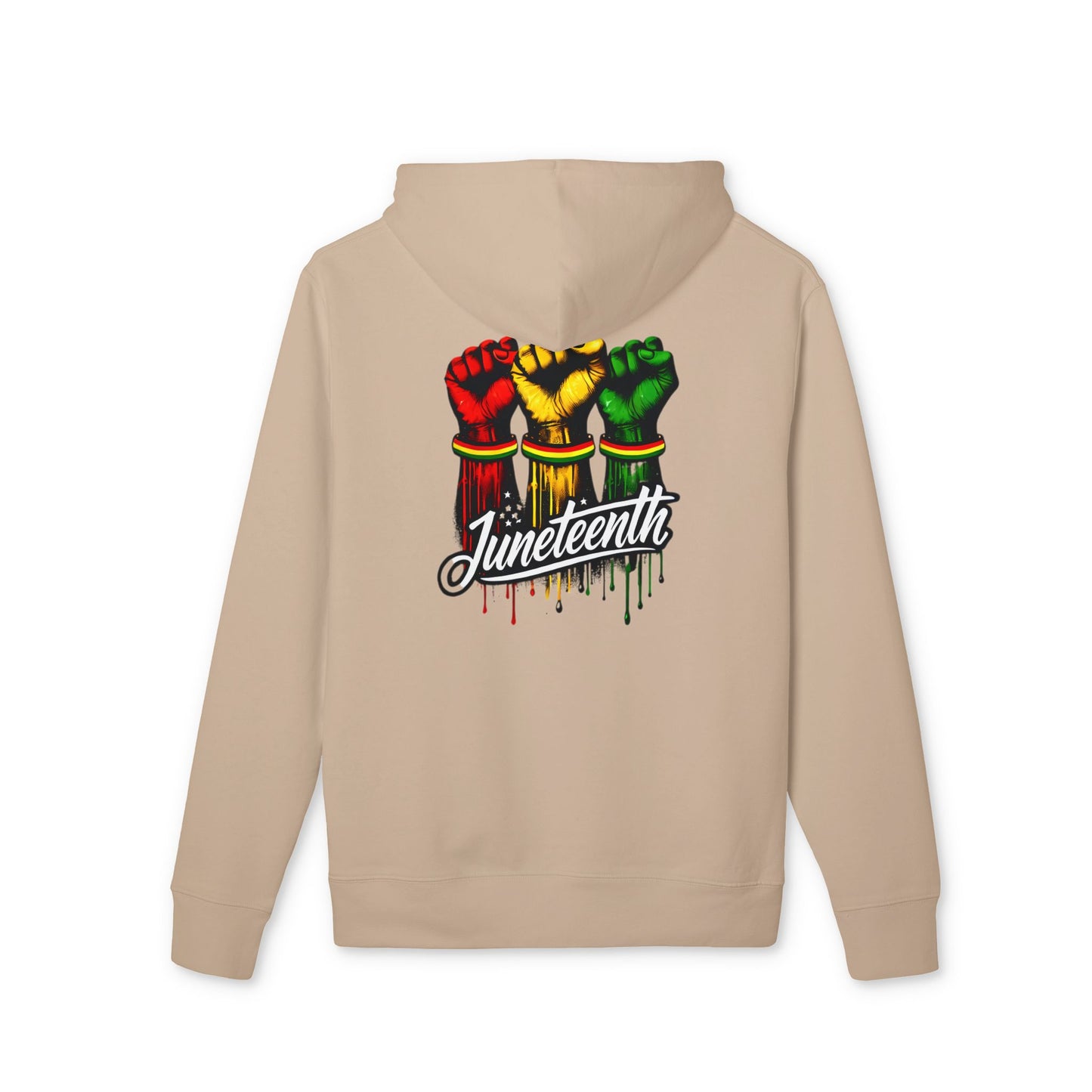 Juneteenth Raised Fists Hoodie — Black History Celebration Pullover