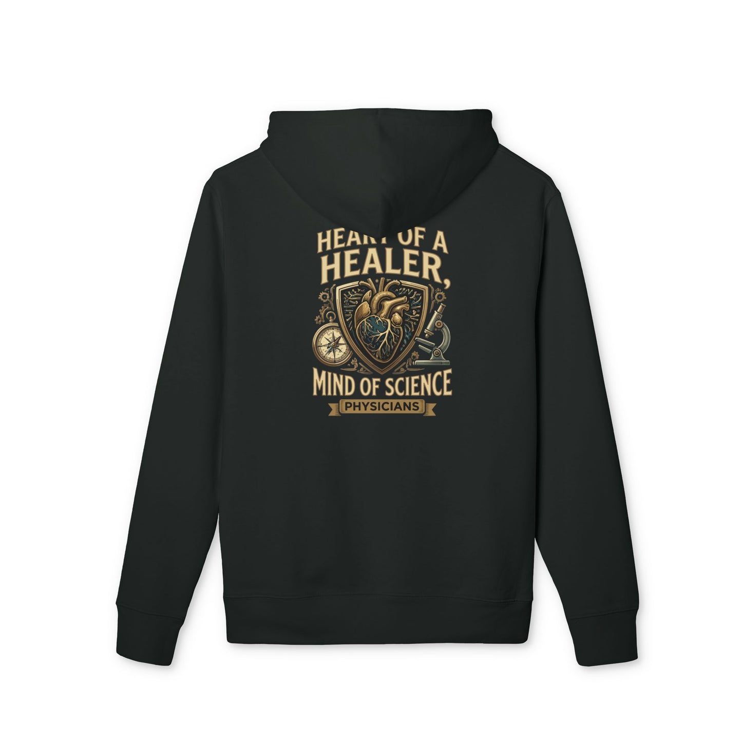 Physician Hoodie — "Heart of a Healer, Mind of Science" Medical Stethoscope Design