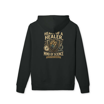 Physician Hoodie — "Heart of a Healer, Mind of Science" Medical Stethoscope Design
