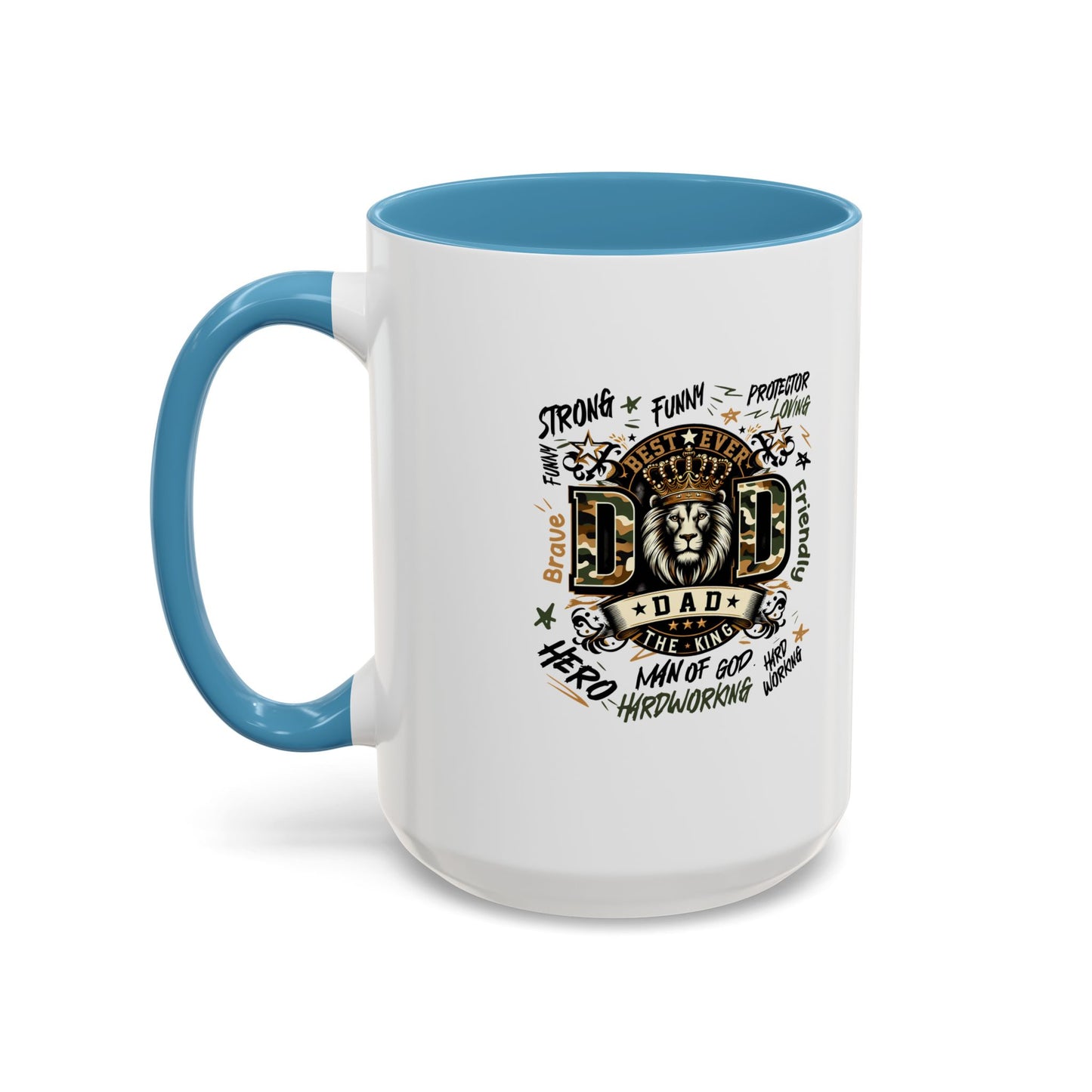 Dad King Lion Coffee Mug — 'Dad: The King' Accent 11/15oz Gift