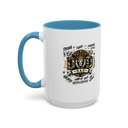 Dad King Lion Coffee Mug — 'Dad: The King' Accent 11/15oz Gift