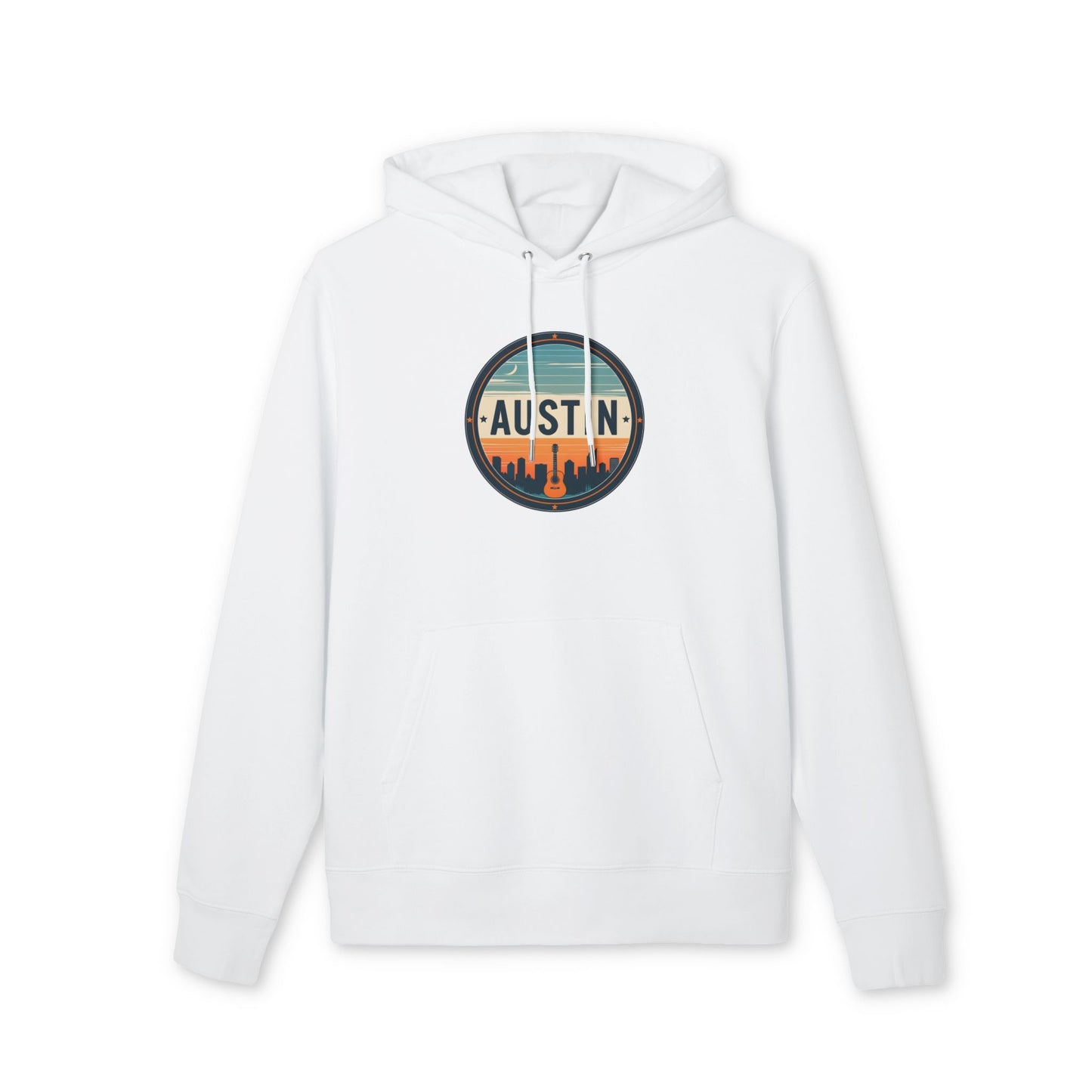 Austin Skyline Hoodie — Retro Sunset Cityscape Pullover