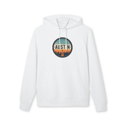 Austin Skyline Hoodie — Retro Sunset Cityscape Pullover