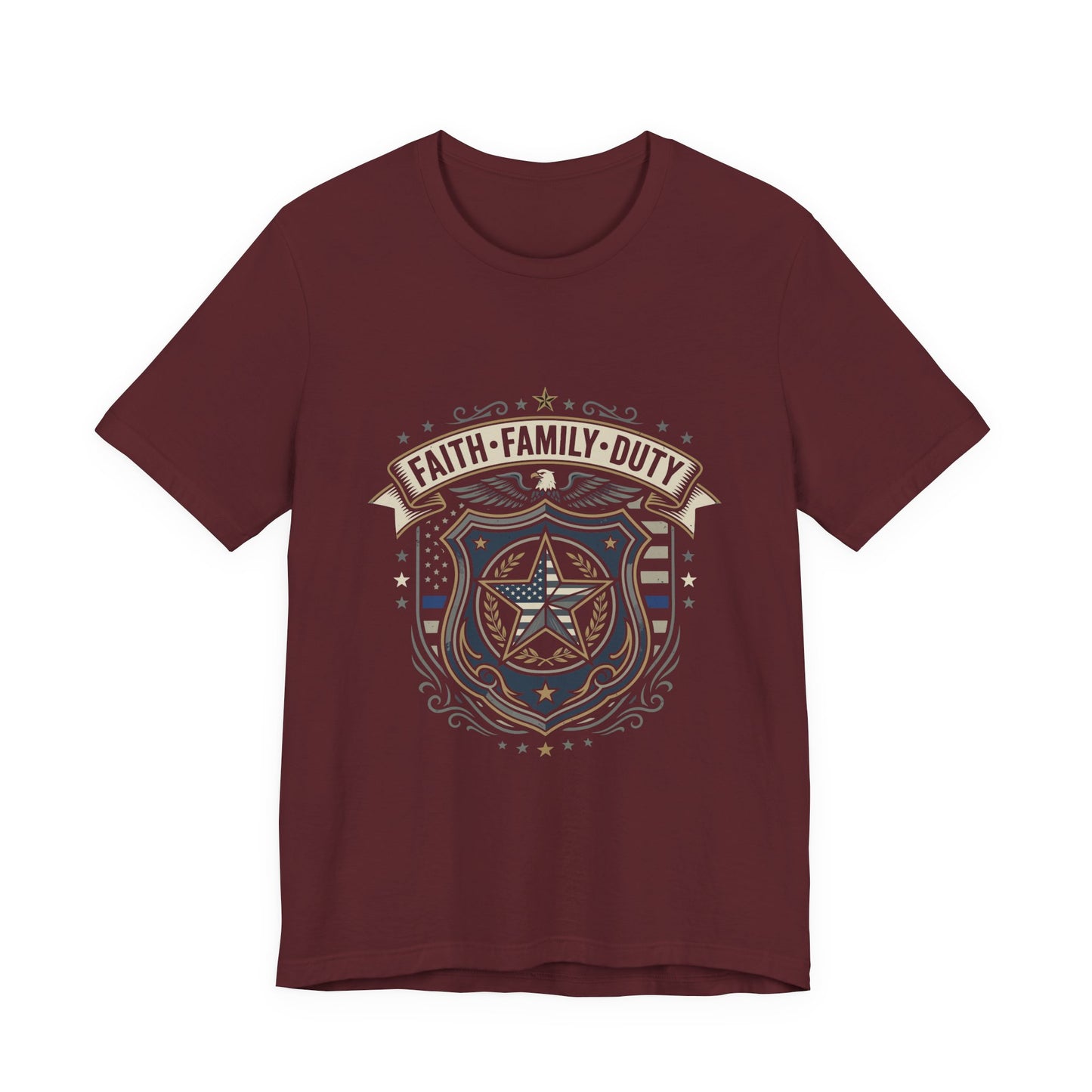 Police Badge Shield T‑Shirt — "Faith • Family • Duty" Graphic Tee