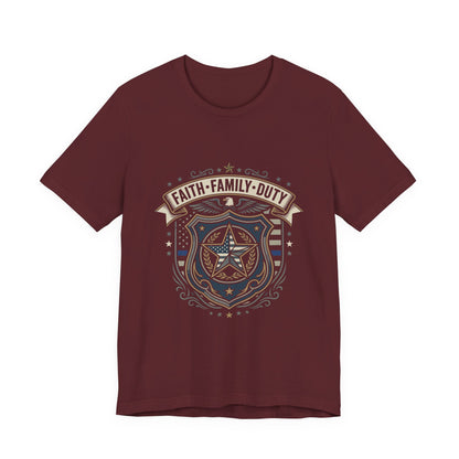Police Badge Shield T‑Shirt — "Faith • Family • Duty" Graphic Tee