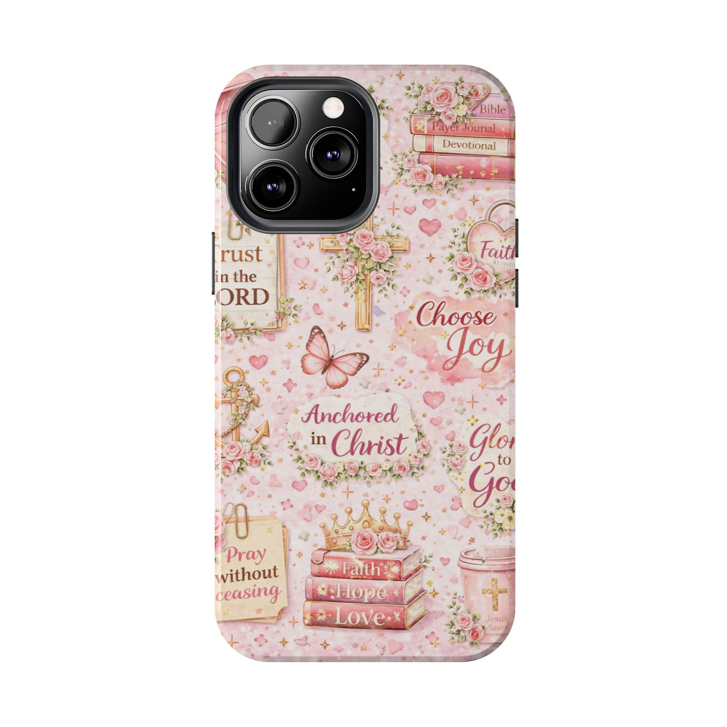Anchored In Christ Phone Case | Christian floral iPhone Case
