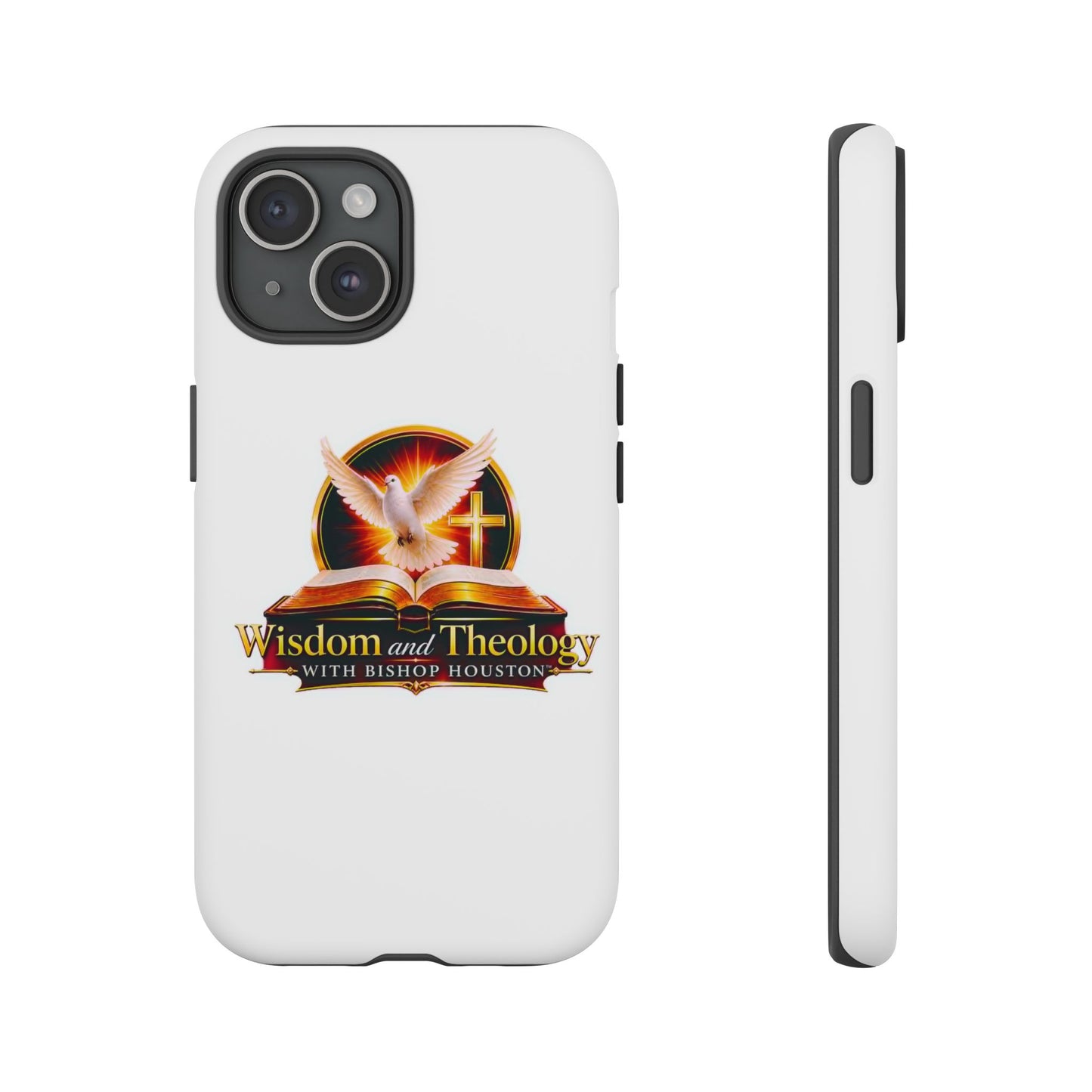 Wisdom and Theology Phone Case — Christian Dove & Cross Protective Tough Case
