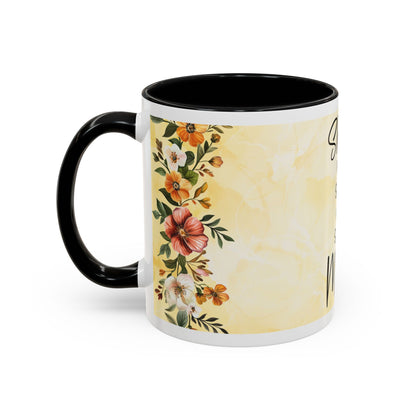 She Is Mom Floral Accent Coffee Mug — 'She is Peace, She is Home' Mother's Day Gift