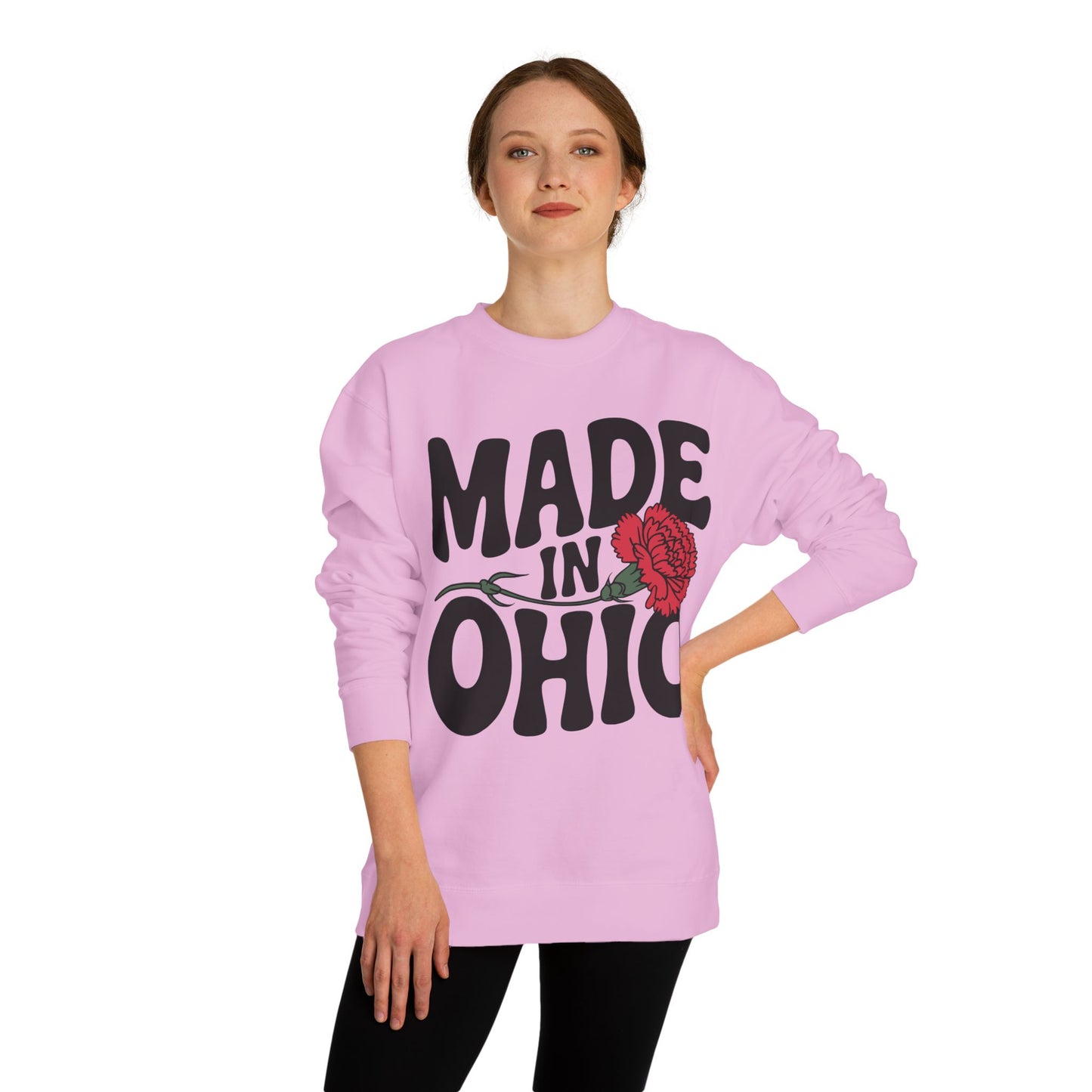 Made in Ohio Sweatshirt — Retro Floral State Pride Crewneck