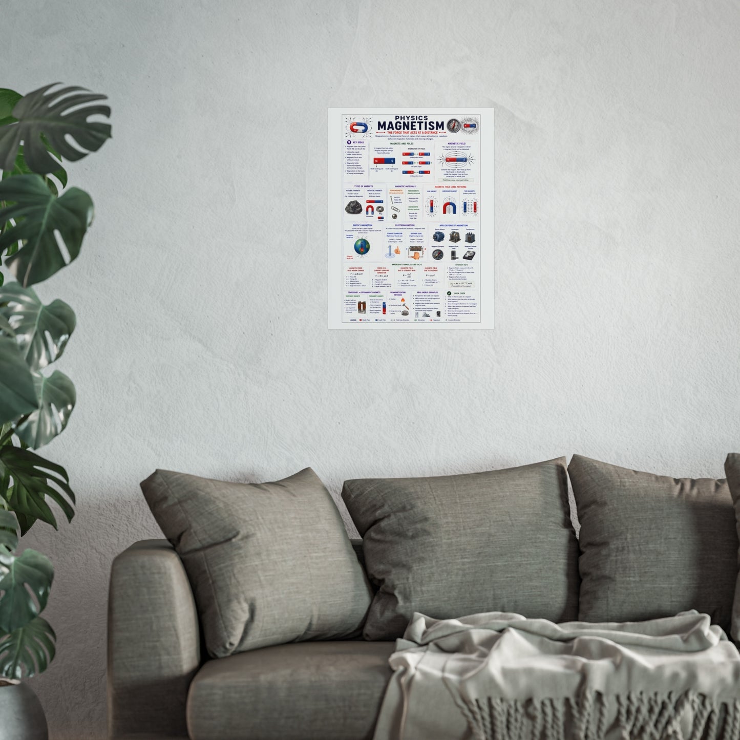 Magnetism Physics Poster — Educational Fine Art Science Print