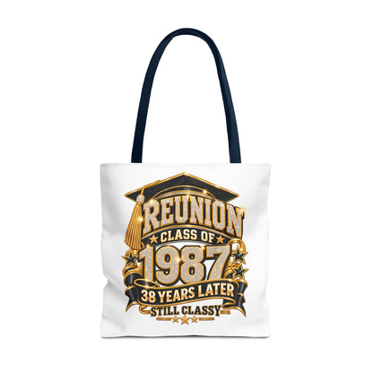 1987 Class Reunion Tote Bag — "Reunion Class of 1987: 38 Years Later Still Classy"