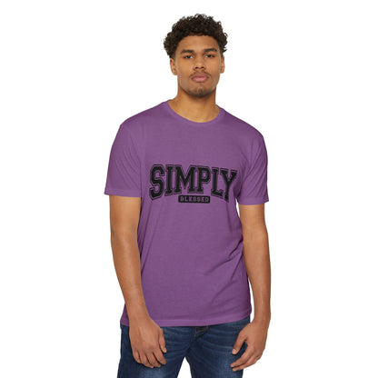 Simply Blessed T-Shirt — Vintage Collegiate Script Faith Tee