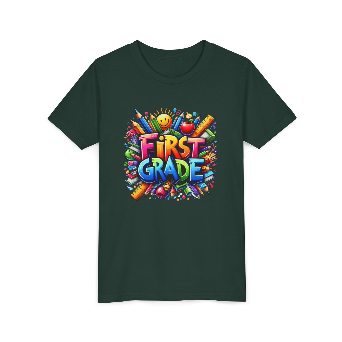 First Grade Kids Tee — Colorful Back-to-School Shirt for Boys & Girls