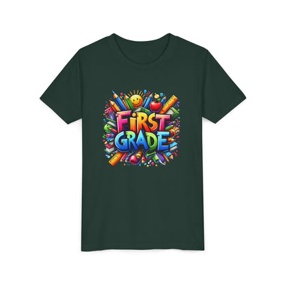 First Grade Kids Tee — Colorful Back-to-School Shirt for Boys & Girls
