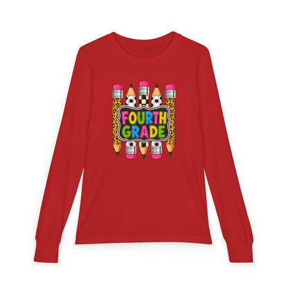 Fourth Grade Pencils Youth Long Sleeve Tee