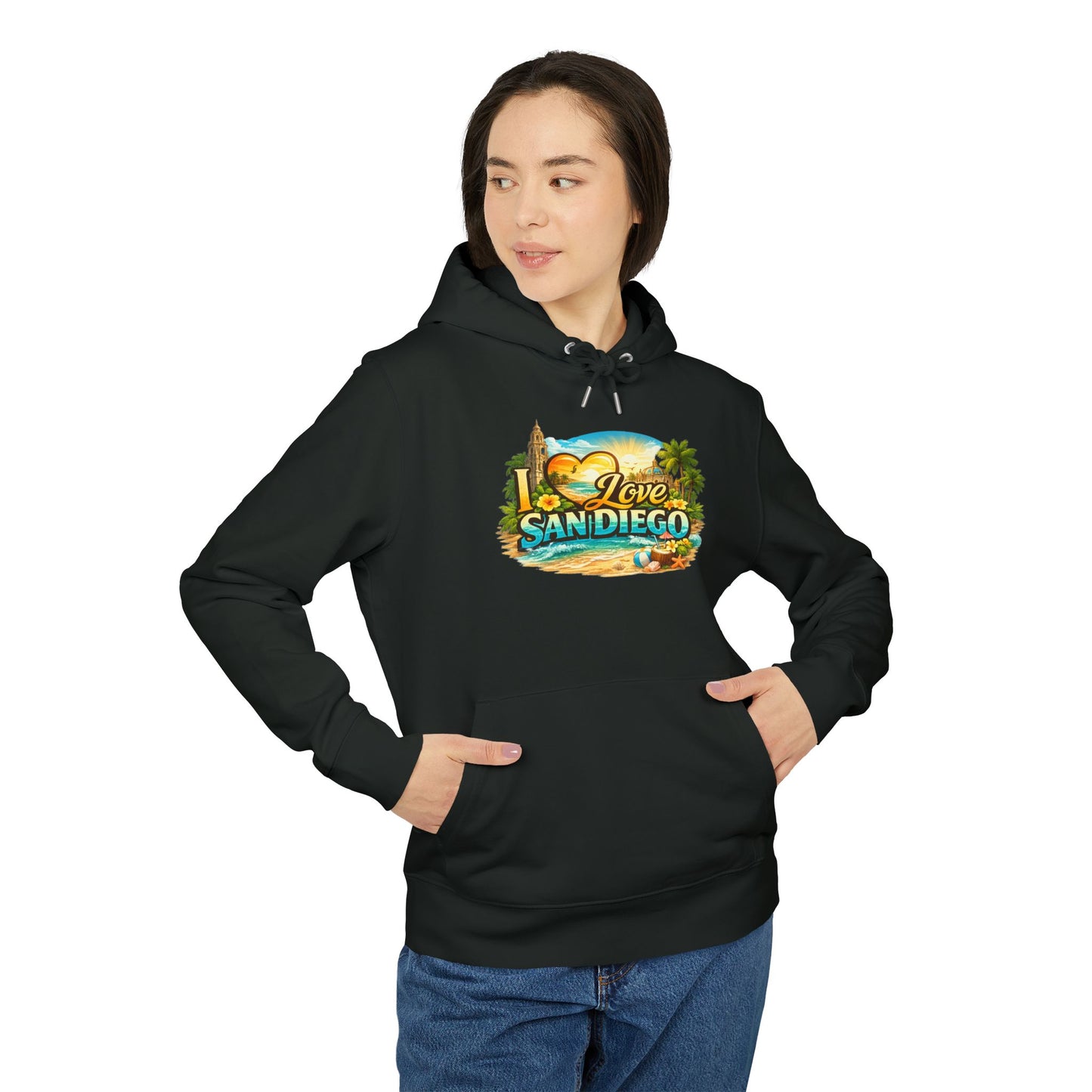 San Diego Beach Hoodie – 'Love San Diego' Vintage Coastal Sweatshirt