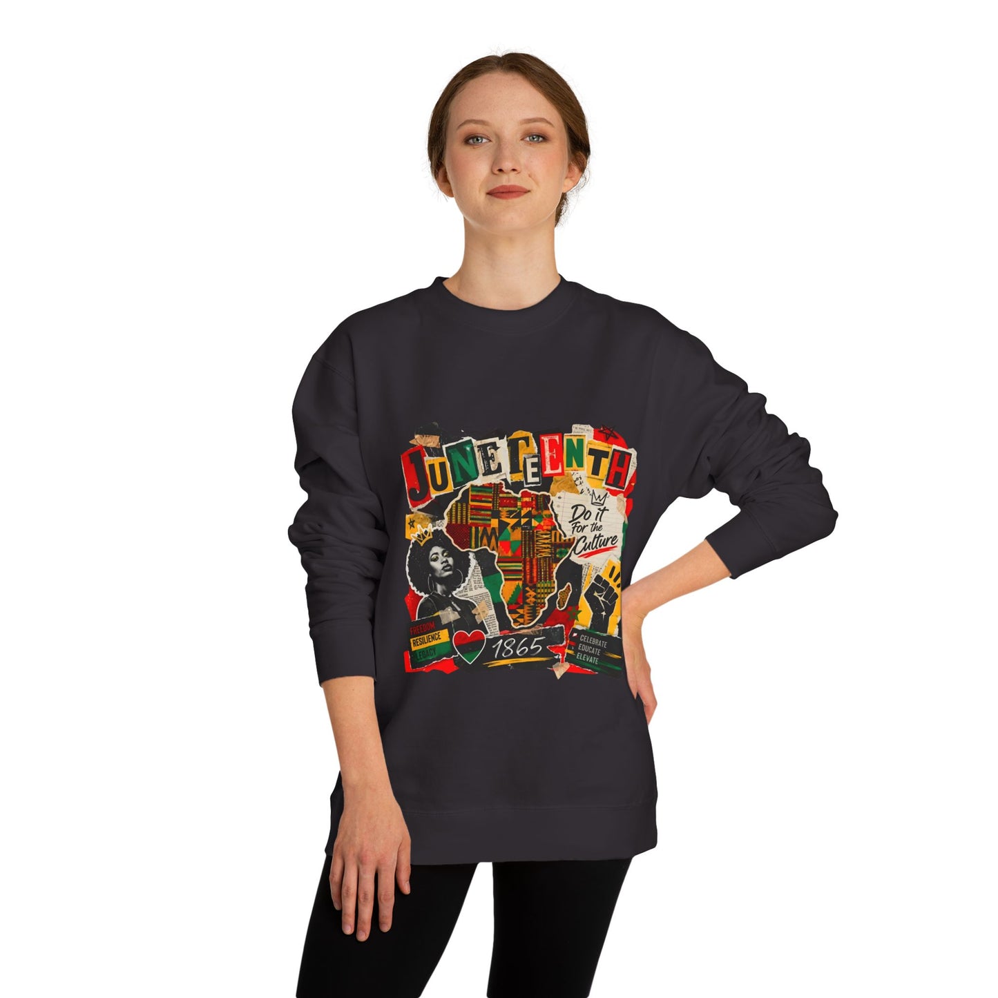 Juneteenth Celebration Sweatshirt — African Heritage '1865' Graphic Crewneck