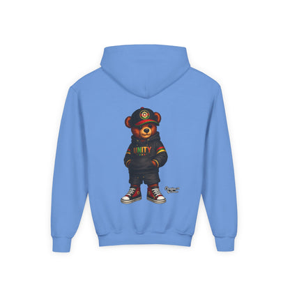 Youth Hoodie — Cool Streetwear Bear Graphic “UNITY”