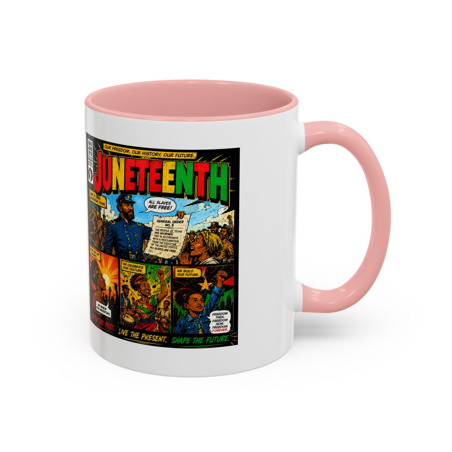Juneteenth Comic Art Coffee Mug — Celebratory Black History Accent Mug