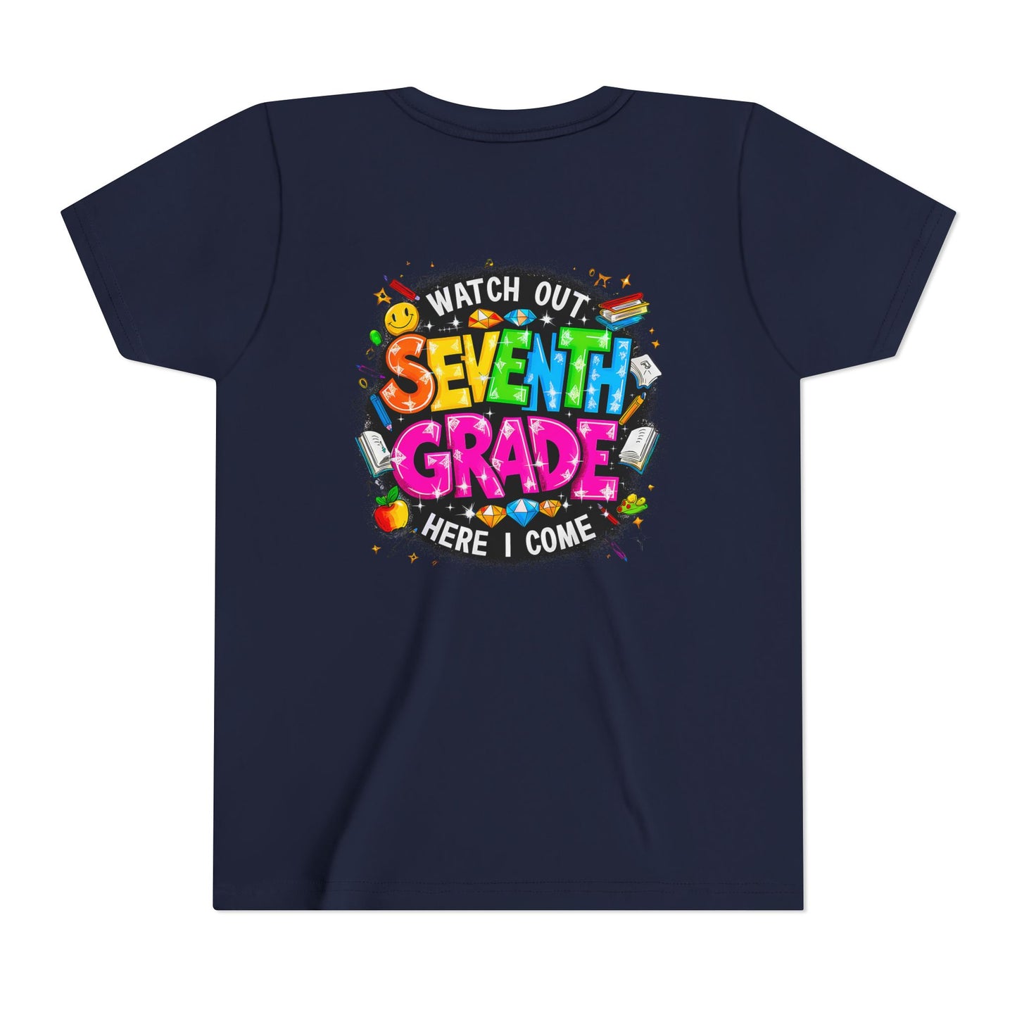Seventh Grade Kids T‑Shirt — "Watch Out Seventh Grade Here I Come" Back‑to‑School Tee