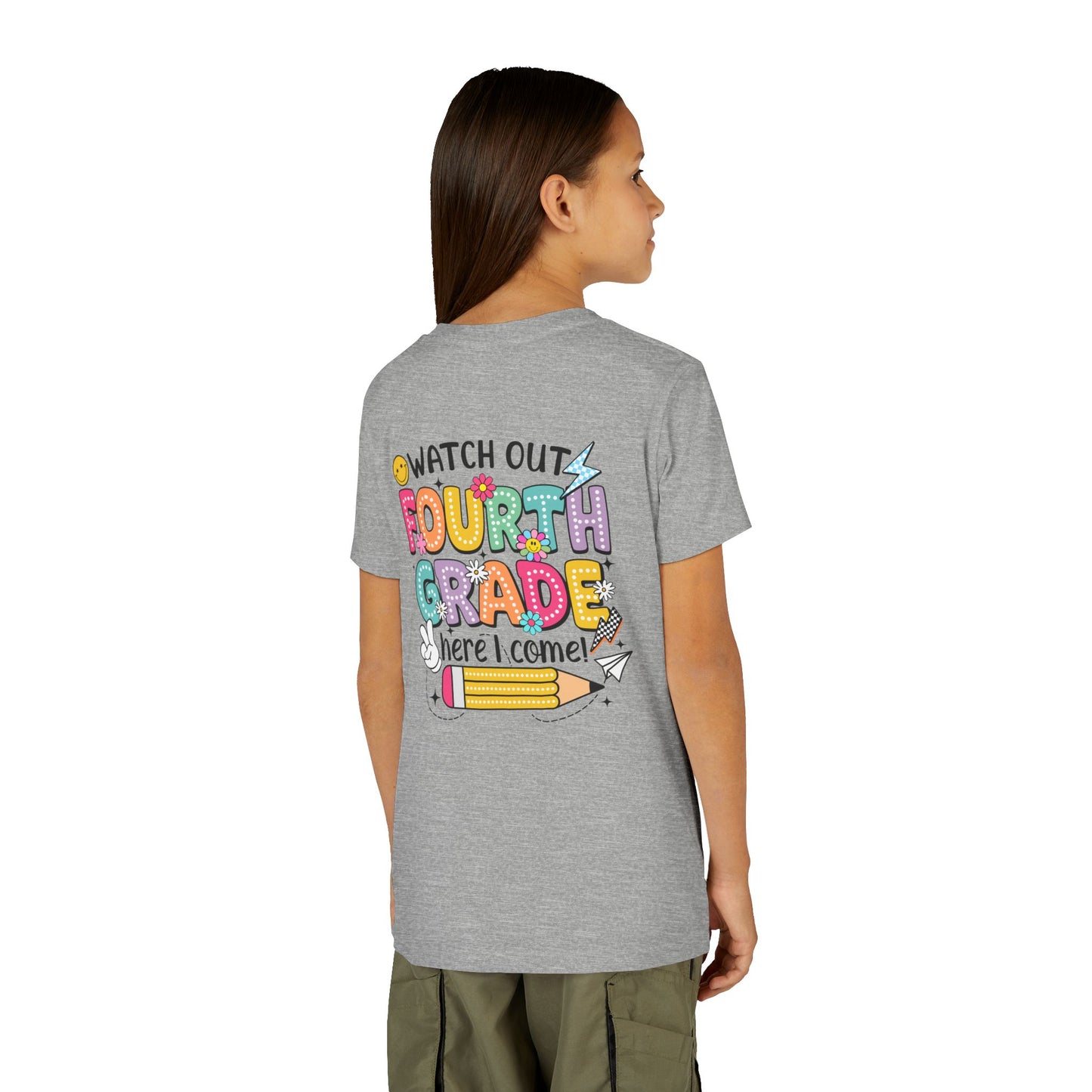 Watch Out Fourth Grade Here I Come Youth T‑Shirt — Back to School Kids Tee